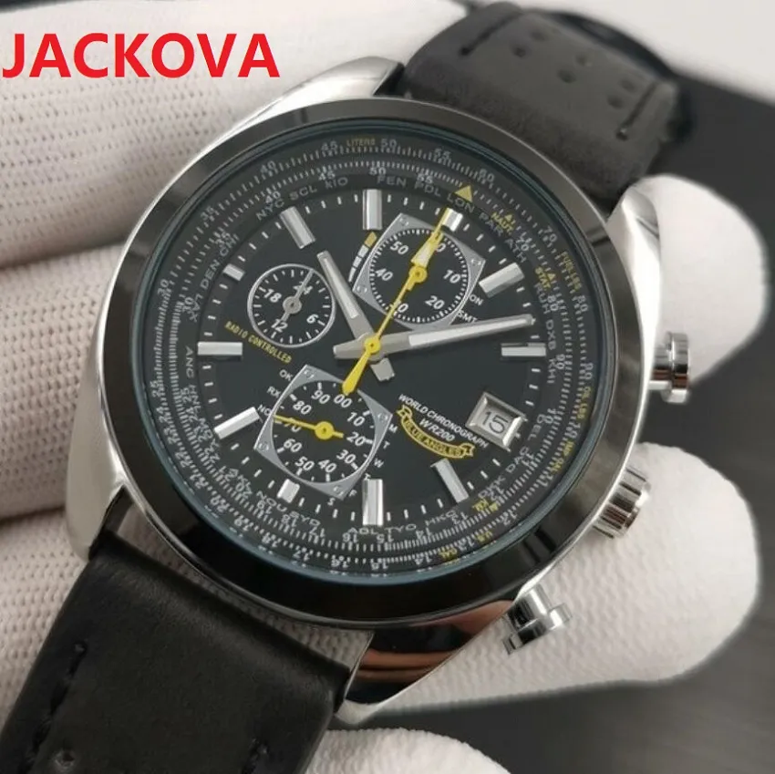 Top quality nice model quartz fashion mens watches stopwatch auto date big full functional popular casual fashion male gifts water254m