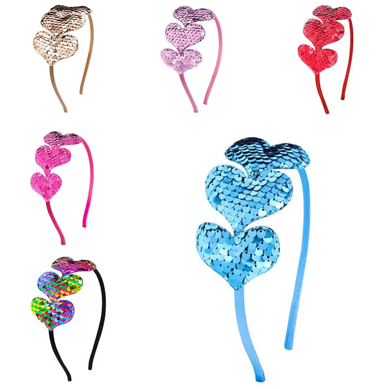 Articoli per feste San Valentino Gioielli Cuore carino Fascia sottile Donna Ragazze Temperamento Paillettes Amore Decor Accessori per capelli Capelli dd991