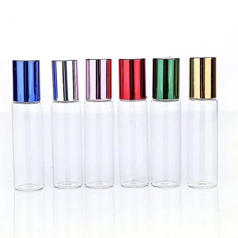 20pcs 5ml 10ml Travel Tragbarer Perfume Bottle Roll-on-Flaschen Probe leere Behälter Roller Ball Glass Mini Mehrwegflaschen