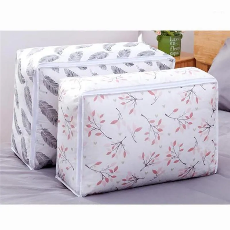 Sacs de rangement sac pliable impression vêtements couverture couette organisateur nuage Transparent voyage bagages