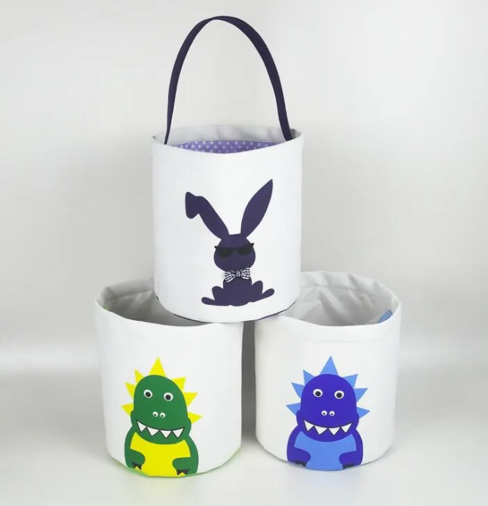 Пасхальный кролик ведро с творческими кроликами сумки для ушей динозавров Подарочная корзина Счастливая пасхальные яйца сумочка для вечеринки корзины для корзины для корзины.