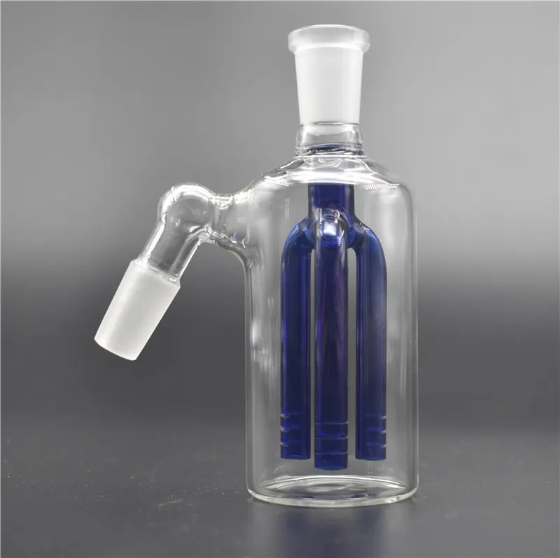 Bongs de collecteur de cendres en verre de haute qualité 45 degrés 14mm 18mm 3 bras arbre perc filtration verre cendrier barboteur Bong plates-formes pétrolières