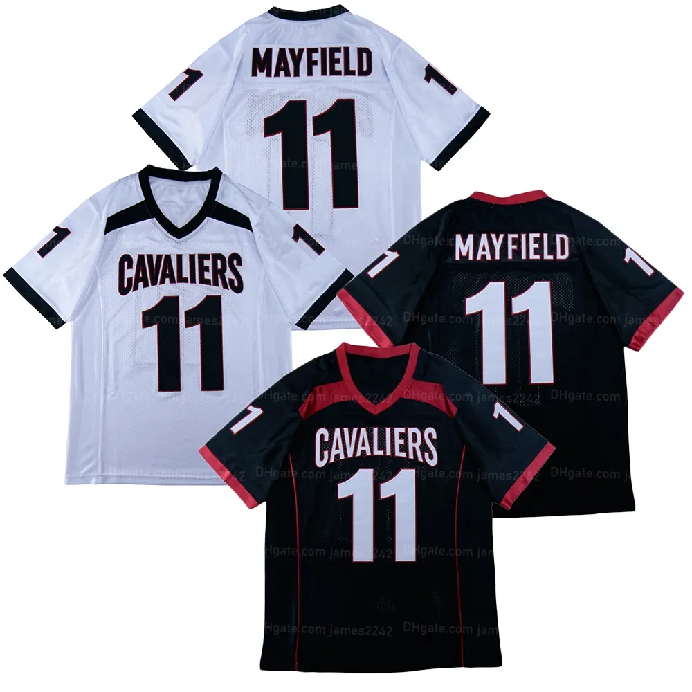 Custom 11 Hopkins Mayfield Football Jersey Ed Black White Any Names