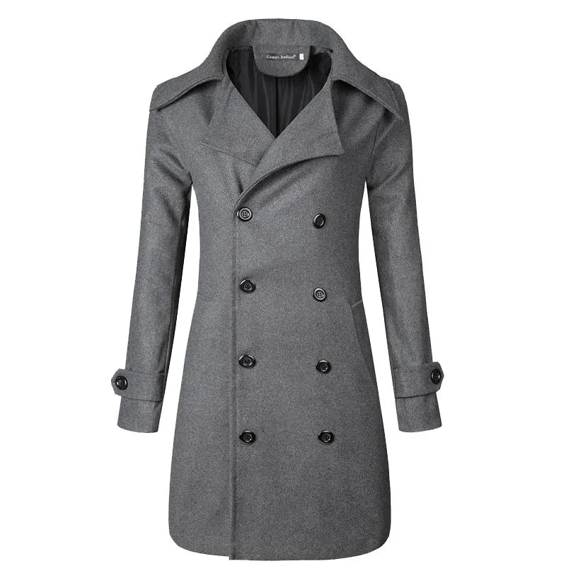 2020 New Winter Wool Coat Men Leisure Long Sections Woolen Coats Men's Casual Fashion Jackets/Casual Men Overcoat F82608