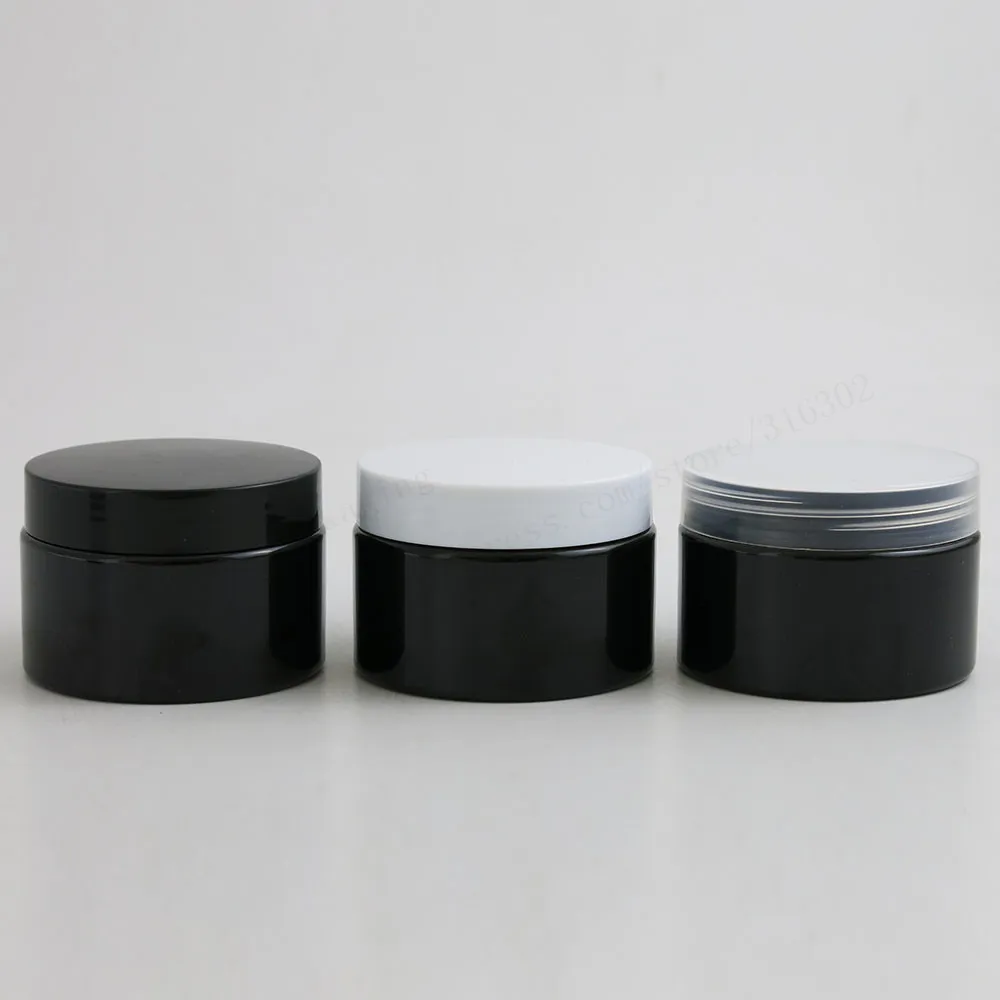 20 x 120g Travel All Black Cosmetic Jar Pot Makeup Face Cream Container Bottle 4oz Packaging with Plastic lids