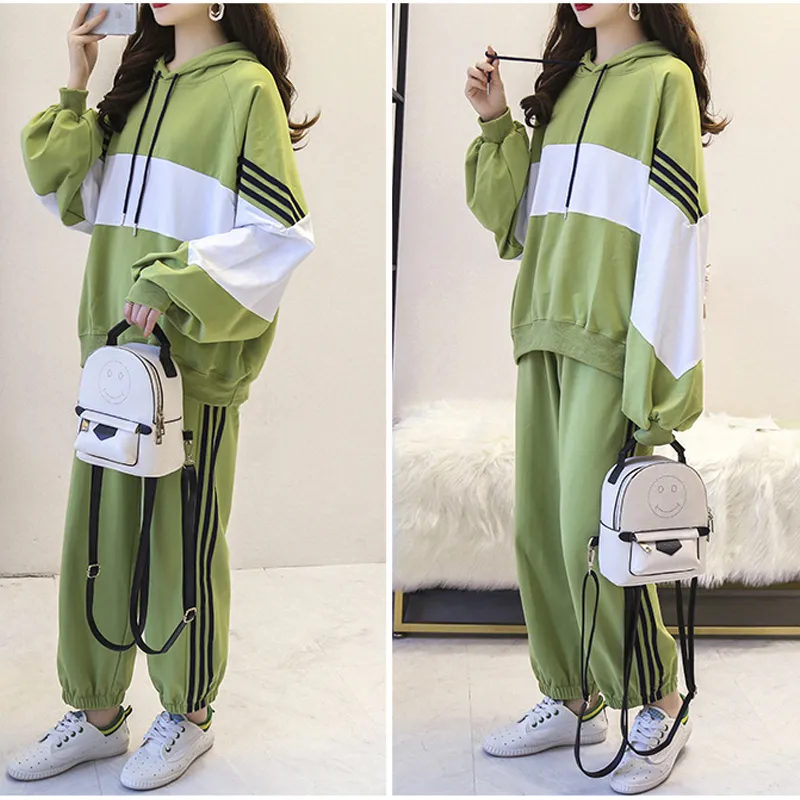Dresy Korean Womens Two Piece Sweatsuit Set Two Piece Hat And Sweatpants  Sport Ensemble For Lounge Wear And Ropa Mujer 201120 From Mu04, $36.57