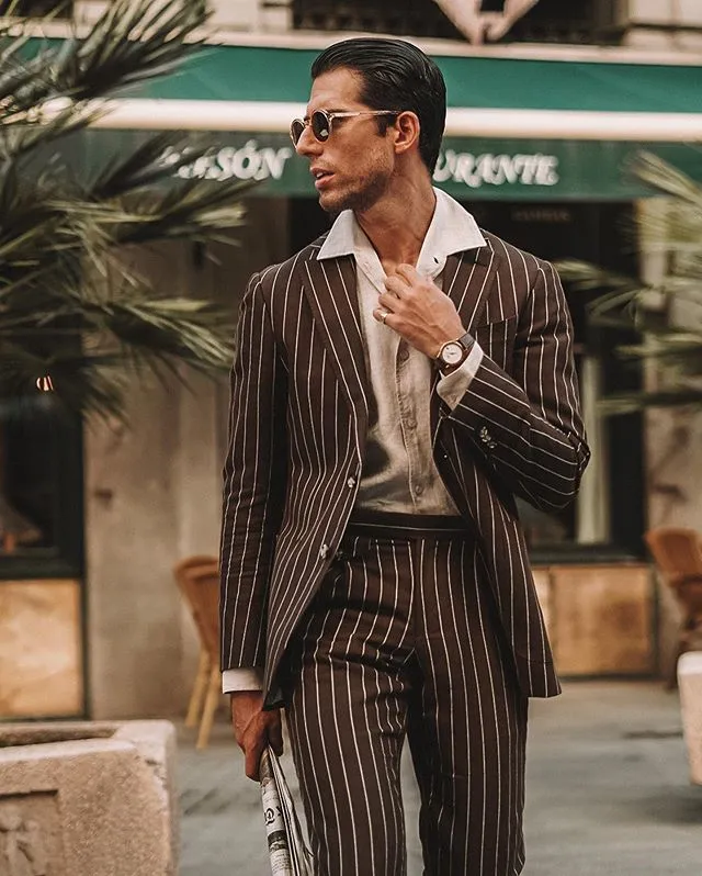 Abiti Da Uomo Gessati Caff Abiti Da Uomo Belli Slim Fit A Due