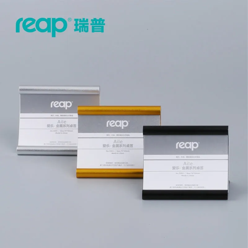5-pack Reap Alie Aluminium L-Shape Desk Sign Holder Card Display Stativbord Meny Service Label Office Club Business Restaurant