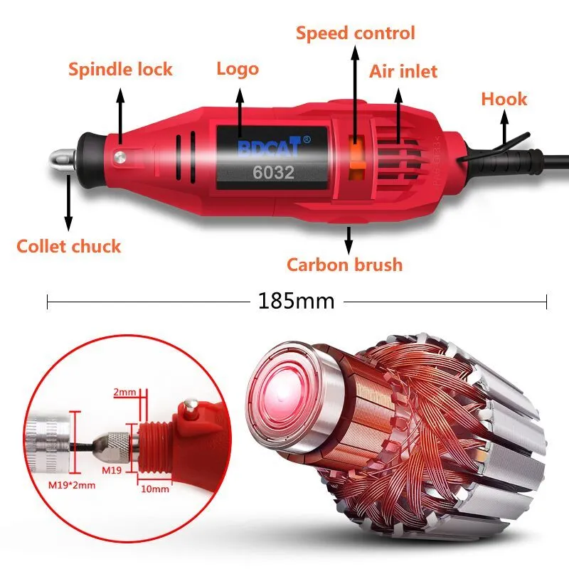 180W Electric Mini Drill Polishing Machine With Rotary Tool Dremel