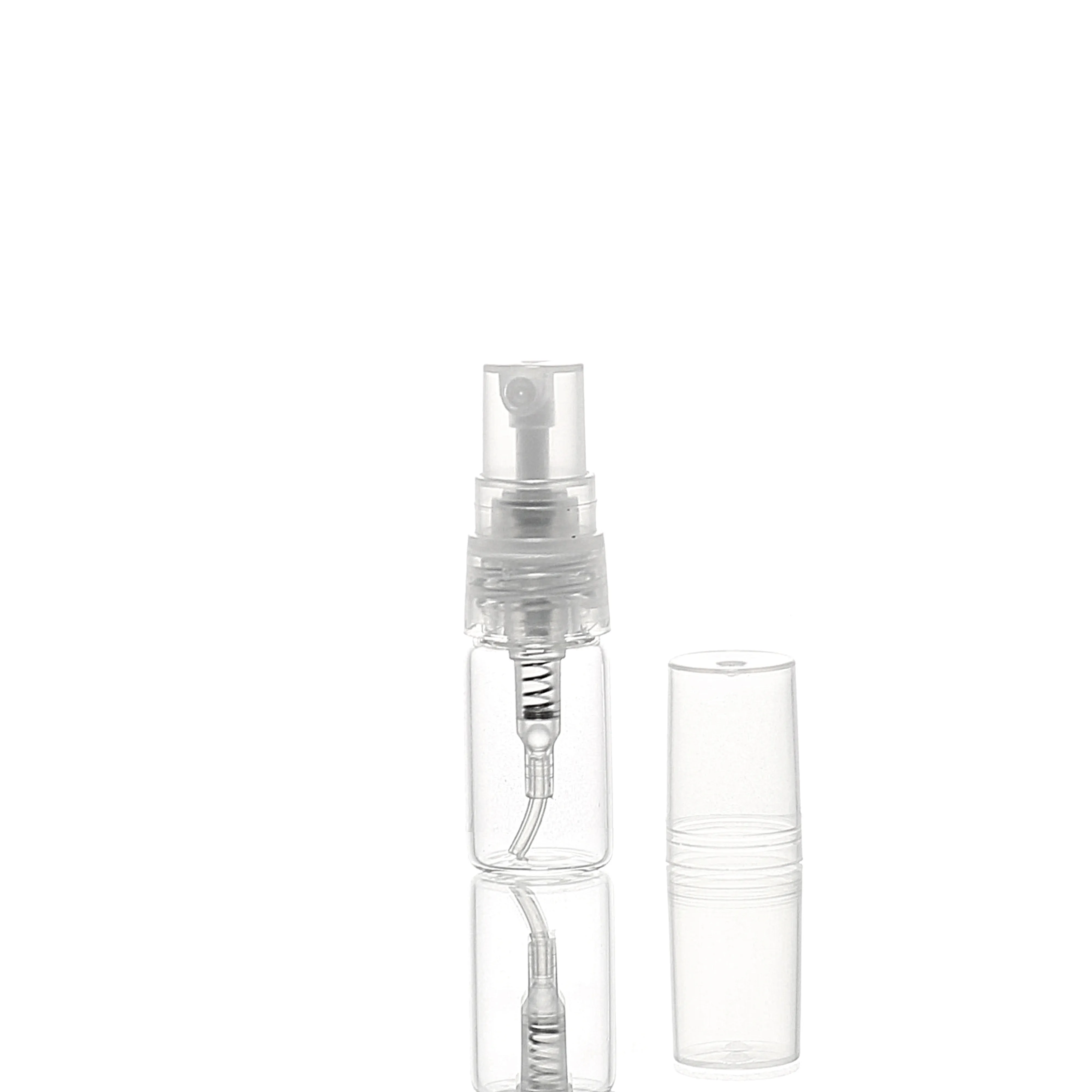 Flacon atomiseur en verre transparent rechargeable de 2ML, Mini bouteille en verre pour huile essentielle, échantillon de parfum, pompe vide, vaporisateur, 2CC