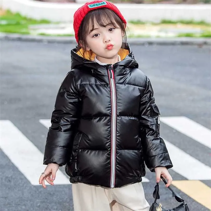 Högkvalitativ dunjacka Vinterflickor Boys Coats Barn Outwear Kids Fashion Casual OuterWear USA Classics Brand Style 211222