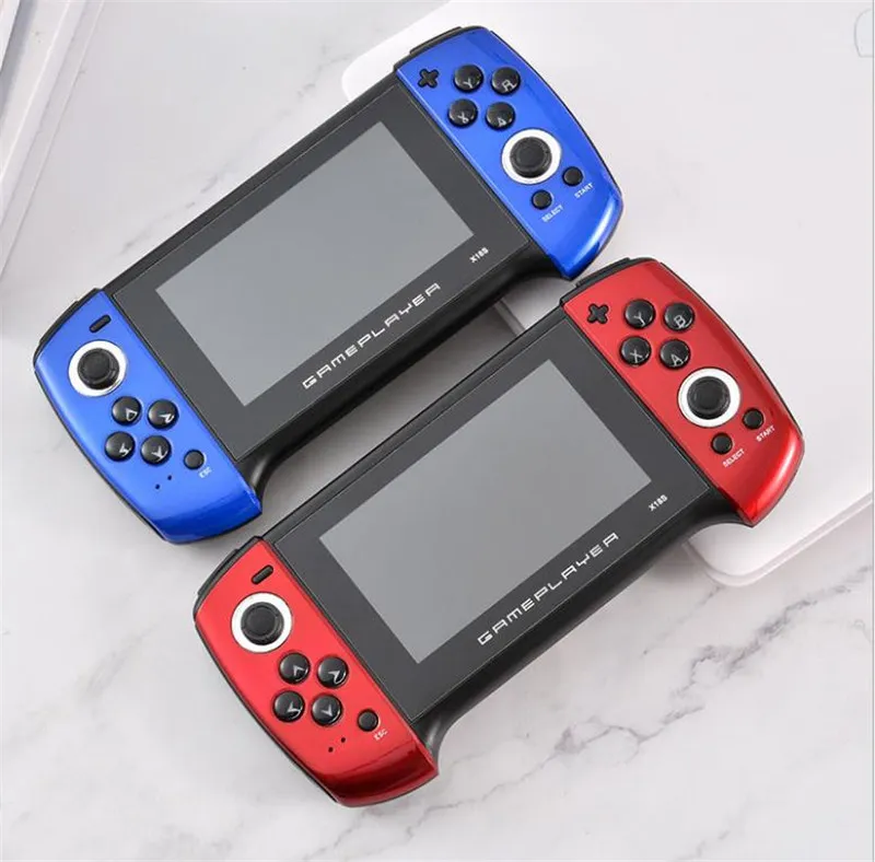 8 GB X18S 4.3 Cal Handheld Vedio Gra Gracz HD Ekran Retro Gry Konsola Double Rocker MD SFC GBA NES Arcade Przenośne Mini Chińskie Gaming