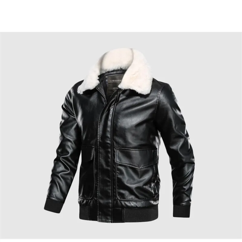 Nuove giacche in pelle da uomo autunno inverno casual giacca da motociclista in pelle cappotti caldi moda slim outwear uomo 201114