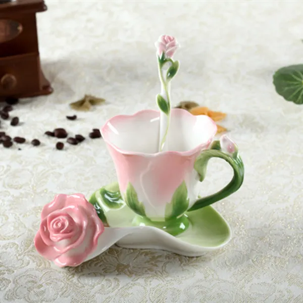 Houseware Travel Bride Bridegroom Printed Ceramic Handle Spoon