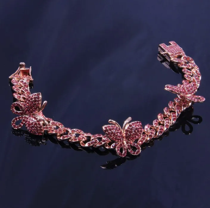 High End Butterfly Anklet Butterfly Bracelet With Cuban Link Chain For Men And Women Hip Hop Jewelry From Bradmiller 16.96 DHgate.Com