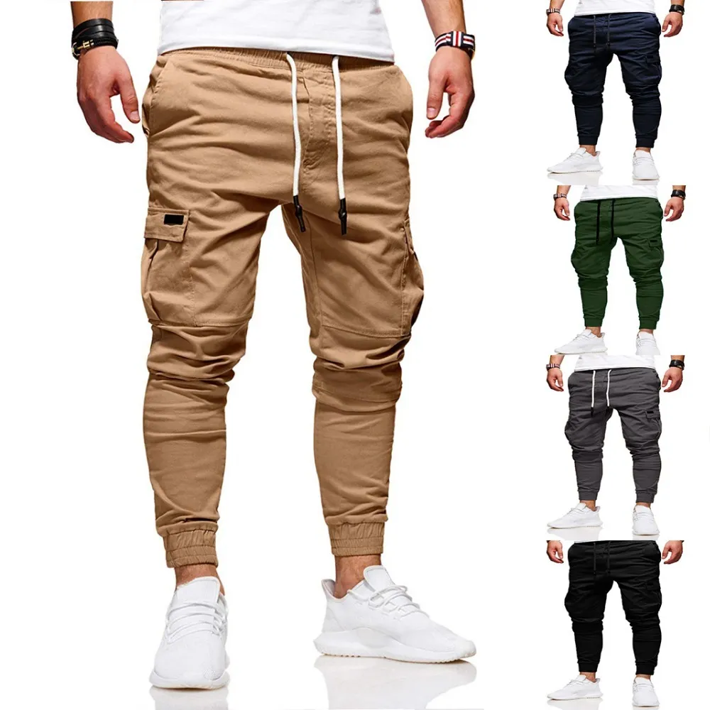 Men's Solid Cargo jogger pants Pants with Multi-pocket