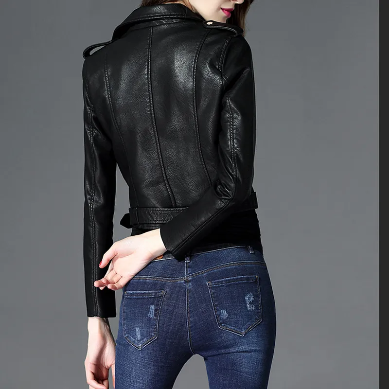 Korean PU Leather Velvet Biker Ladies Summer Jackets For Korean PU Leather Velvet Biker Ladies Summer Jackets For