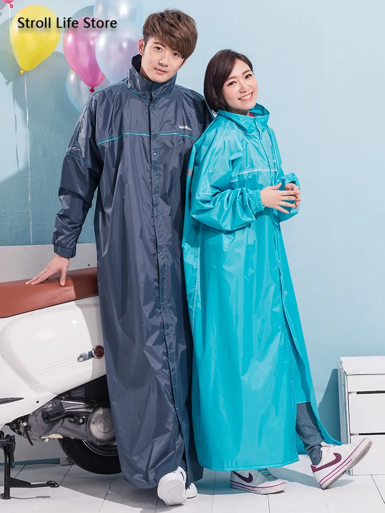 Yetişkin Rüzgar Geçirmez Erkekler Yağmurluk Kadınlar Uzun Motosiklet Yağmurluk Kore Açık Yürüyüş Yağmur Panço Ceket Gabardina Mujer Hediye Fikirleri 201110