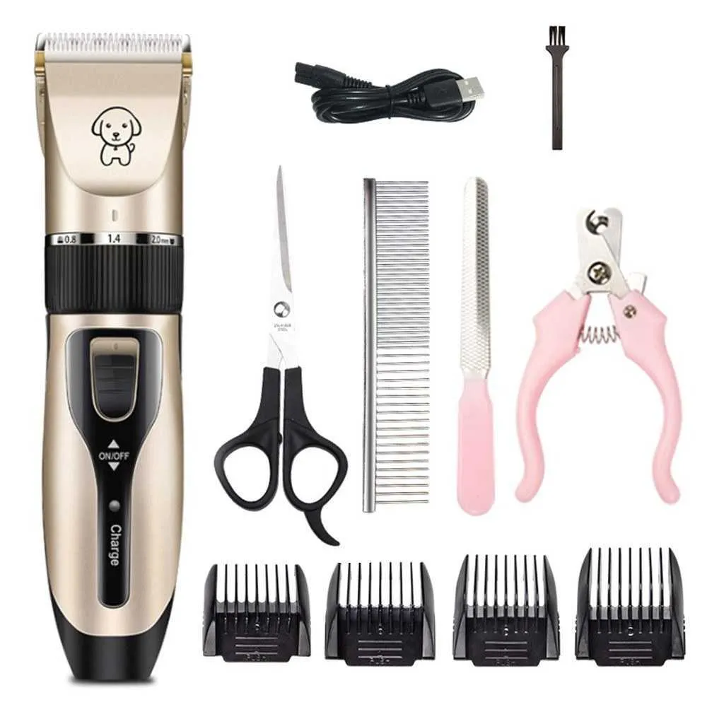 Professional Pet Dog Broter Trimmer Clipper Animal Elétrico Grooming Clippers Cat Paw Garra Nail Cortador Máquina Shaver USB Recarregável