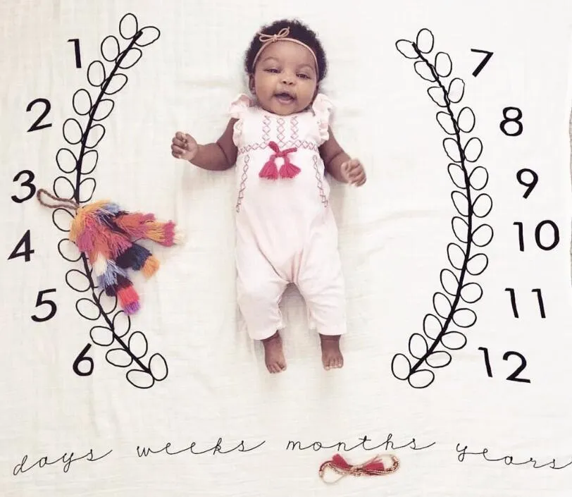 100* Cartoon Baby Milestone Photo Props Background Blankets Play Mats ...