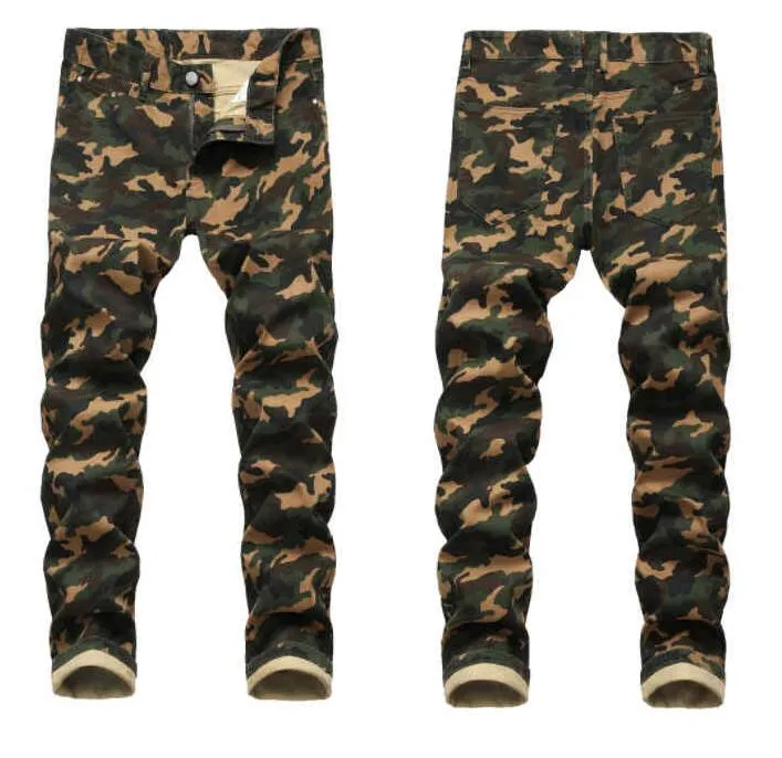 2021 Mens Camouflage Streetwear Camo Jeans Slim Stretch Army Green Print Denim Pants In Plus Sizes 38 44 From Blueberry12 26.89 DHgate.Com