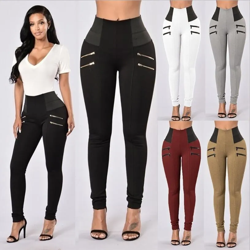 Taille Plus S-XXL Taille Haute Leggings Élastique Femmes Noir Leggings Deportivas Mujer Femme Sexy Pantalon Casual Maigre Crayon Legins 201103