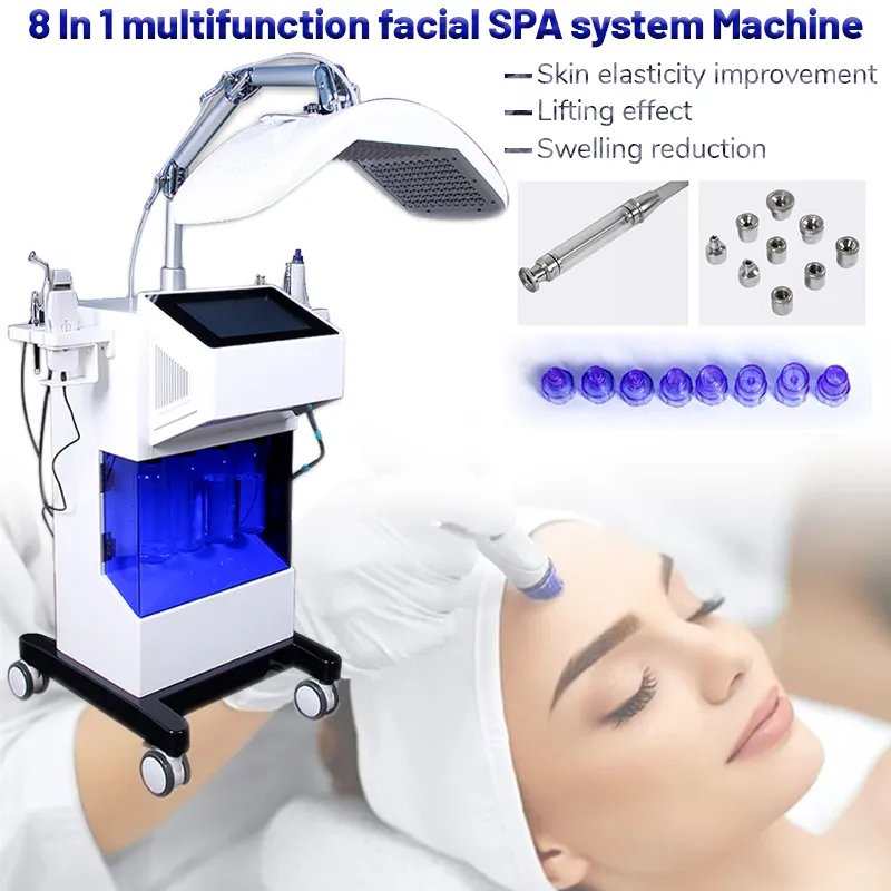 8 in 1 hydra microdermabrasion bio-lifting machine 아쿠아 얼굴 세정 수력 기계 물 필링 피부 해소 장치