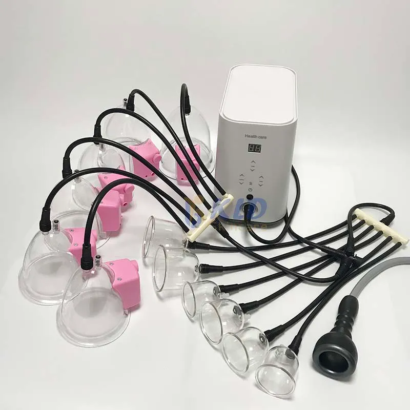 New buttocks lifting cupping vacuum breast enlargement therapy butt hip enhancing machine with 12 pcs cups working together