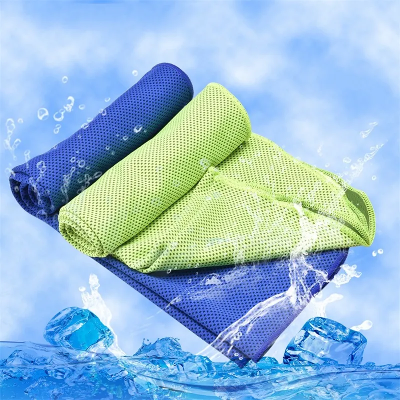 DIY Toalha Frio Sentindo Tecido Rápido Secagem Washcloth Ao Ar Livre Esportes Novo Artefato Refrigeração Toalhas Respiráveis ​​Alta Qualidade 1 1TQ K2