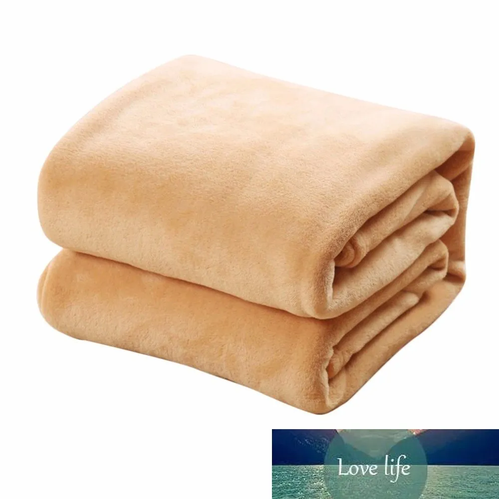 Comfortable Super Soft Keep Warm Flannel Blanket Large Size Solid Color Home Sofa Bedding Office Car Blanket Home Textile