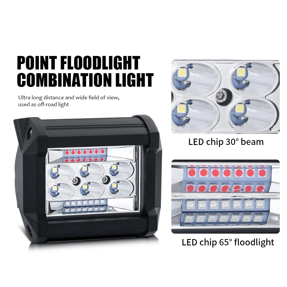 Barre LED pour Machine, automobile et bateau 72W -5000lm, Angle