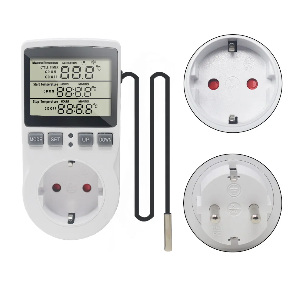 Thermostat Multifonction Régulateur De Température Numérique Prise De  Courant Avec Minuterie Interrupteur Capteur Sonde Chauffage Refroidissement  16A 220V Du 527,23 €