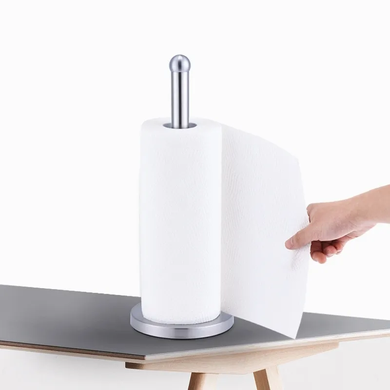 Edelstahl Küchenrolle Papierhandtuchhalter Badezimmer Tissue Toilettenpapierständer Servietten Rack Home Tischzubehör Y200108
