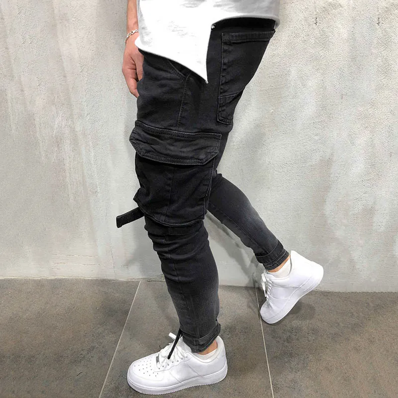 Bleached Ankle Zip Jeans - Grey/Black
