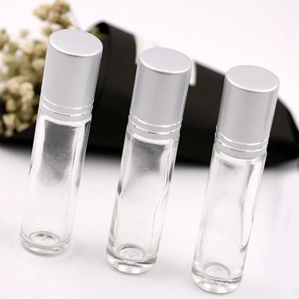 Without cGlass Container Tubes Roll Bottle Essential Oil Bottles 10ml Gemstone Crystal Oil Roller Storage Tube for Aromatherapy (2)