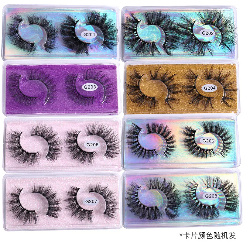 2 Pairs Long False Eyelashes Extensions Thick Crisscorss Fake Eye Lashes Mink G201