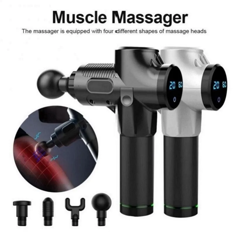 Nuovo massaggiatore a percussione portatile ricaricabile con pistola per massaggio muscolare, terapia a vibrazione profonda per Booster X rilassante