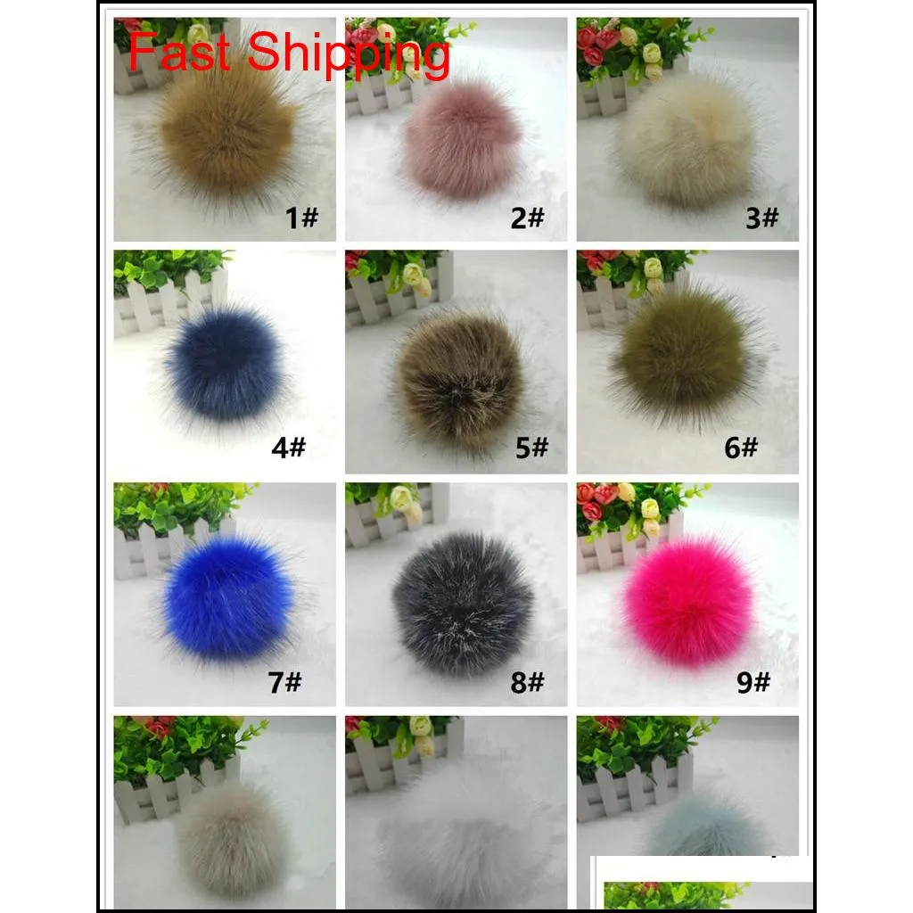 10cm 12cm 14cm 15cm pompom ball faux fox fur fluff balls for pom pom hat accessories dlh331