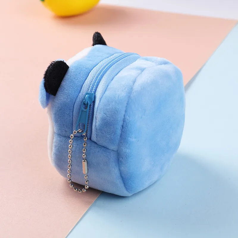 Party Favor Cute Plush Mini Wallet Soft Cartoon Plush Coin Purse Key Bag Girls Lovers Valentine`s Gifts w-01368