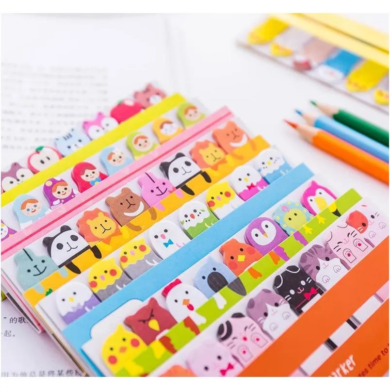 Kawaii Memo Pad Bookmarks Creative Cute Animal Sticky Notes Index Publicerat It Planner Stationery School Supplies Paper Stickers Cppxy