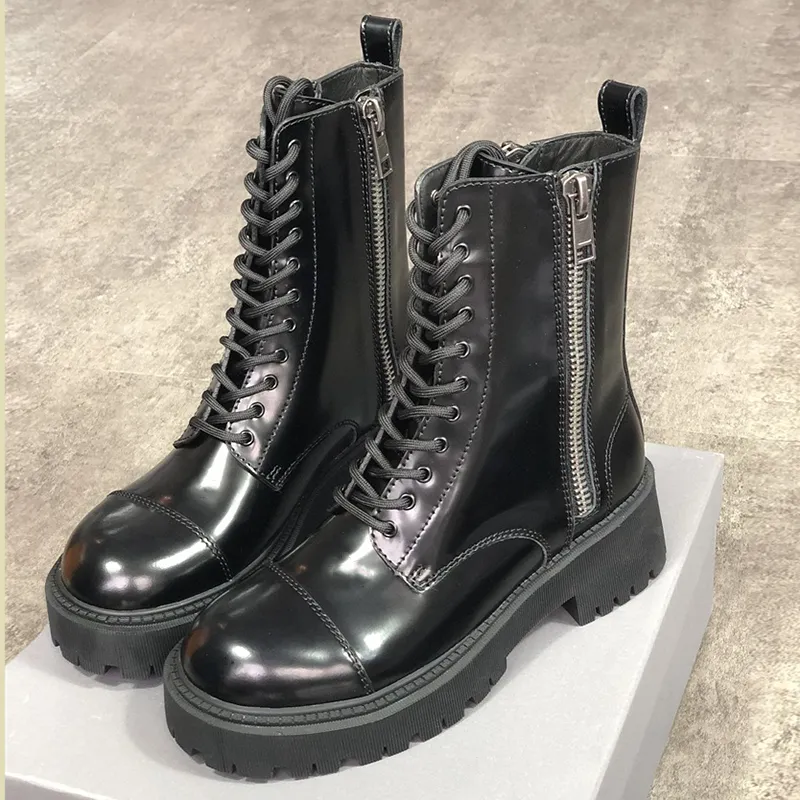 Strike Bootie Leather Lace-up Boots