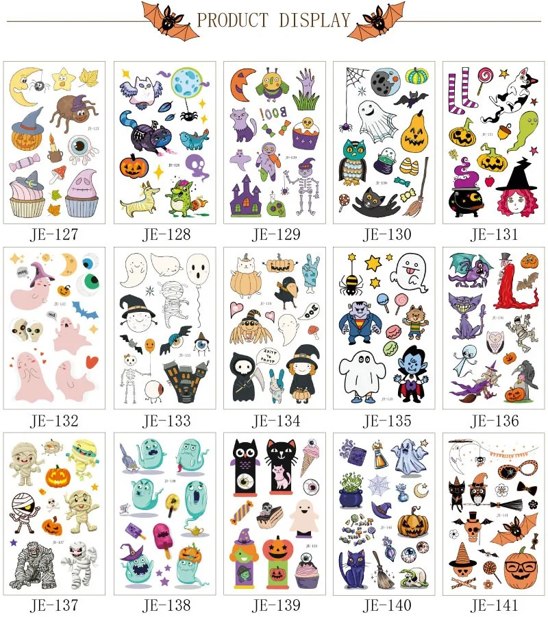 Tatuajes Temporales De Halloween Para Niños – 10 Hojas Con Diseños De Calabazas, Fantasmas Y Fluorescencia, Seguros Y Fáciles De Quitar