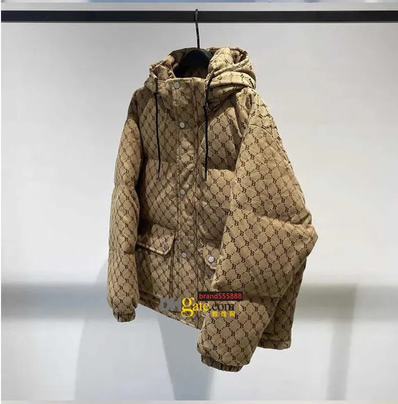 2022 fast ship Men Women Down Puffer Jacket Oblique Full Body Letter Appliques Tags Designer Male Warm Zipper Outwear Stand Plaid Collars Winter Coat Mens Clothes 3xl