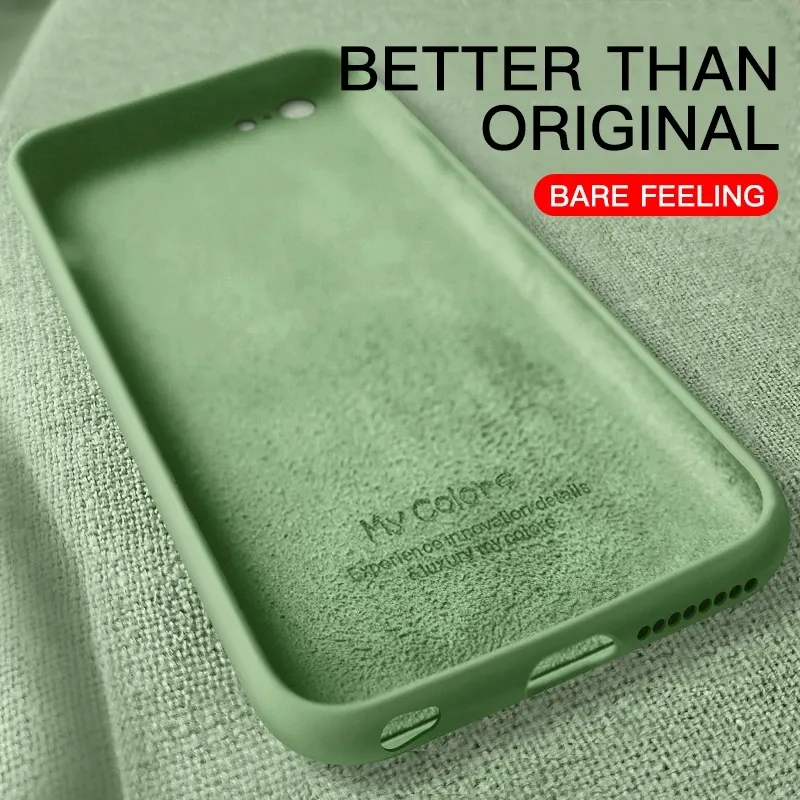 Cienkie miękkie przypadki garnitur iPhone 7 8 6Plus SE2 Oryginalna płynowa pokrywa Cukierki Coque Capa dla Apple X 11 12 Pro Max XR