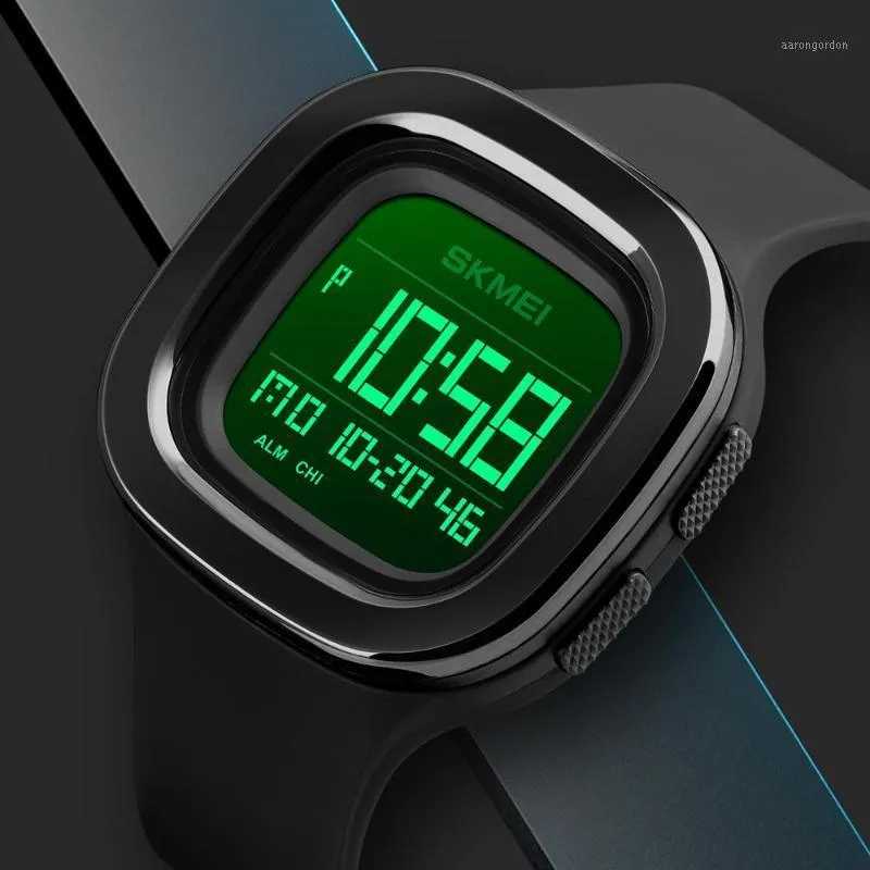 Polshorloges Fashion Sport Digital Watch Skmei Brand Square LED Mens Watches Chrono Alarm Waterdichte klok Relogio Masculino1