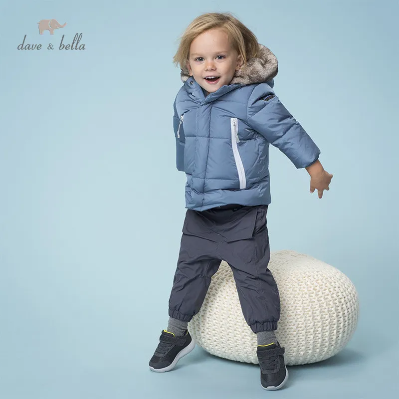 Duck Down Padded Kids Jacket with Hooded Coat Winter Unisex Outerwear for Children Zipper Pockets LJ201125