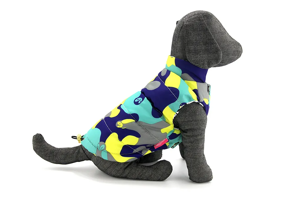  New Double-sided Wear Dog Winter Clothes Warm Vest Camouflage Letter Pet Clothing Coat For Puppy Small Medium Large Dog XXL 310