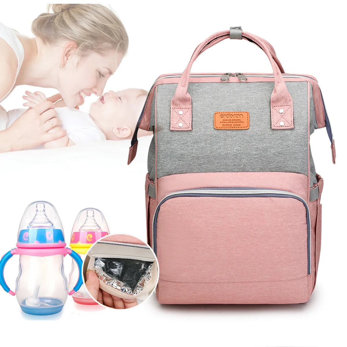 Sacos de maternidade Hot Mom Stroller Fralda Saco Mochila Multifunction Mummy Saco Grande e impermeável Bebê Changing Bag Presentes Livres! Lj201013.