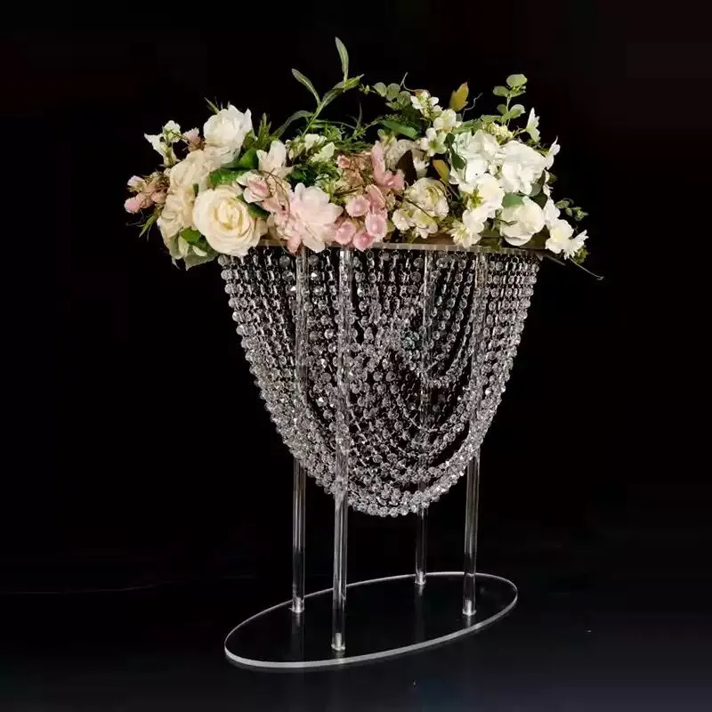 60cm / 120cm de hauteur) Crystal Flowers Vase Mariage Table De Mariage Evénement Route Route Gold Metal Vases Fleur Titulaires de fleurs Décoration de fête Senyu535