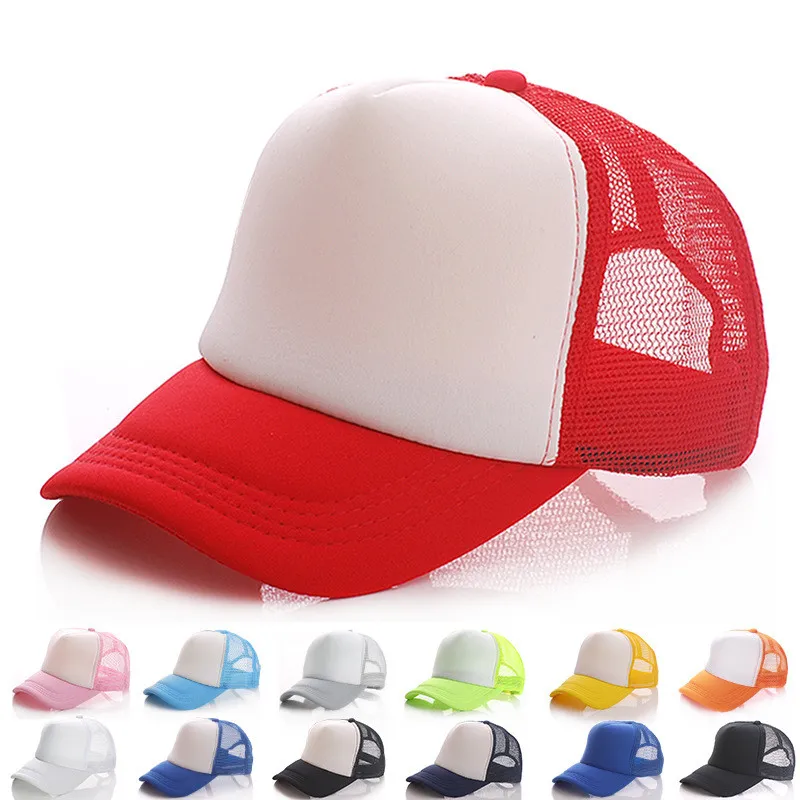 Designer bonés 5 painéis em branco chapéus de sol malha bonés de beisebol ajustável esporte de verão para homens mulheres bonés de bola